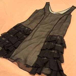 Silk black mini dress. Size 2.